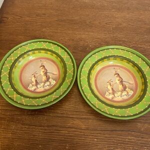 Katherine’s Collection Decorative Bunny Plates Set of 2 – Easter Spring Home Dec
